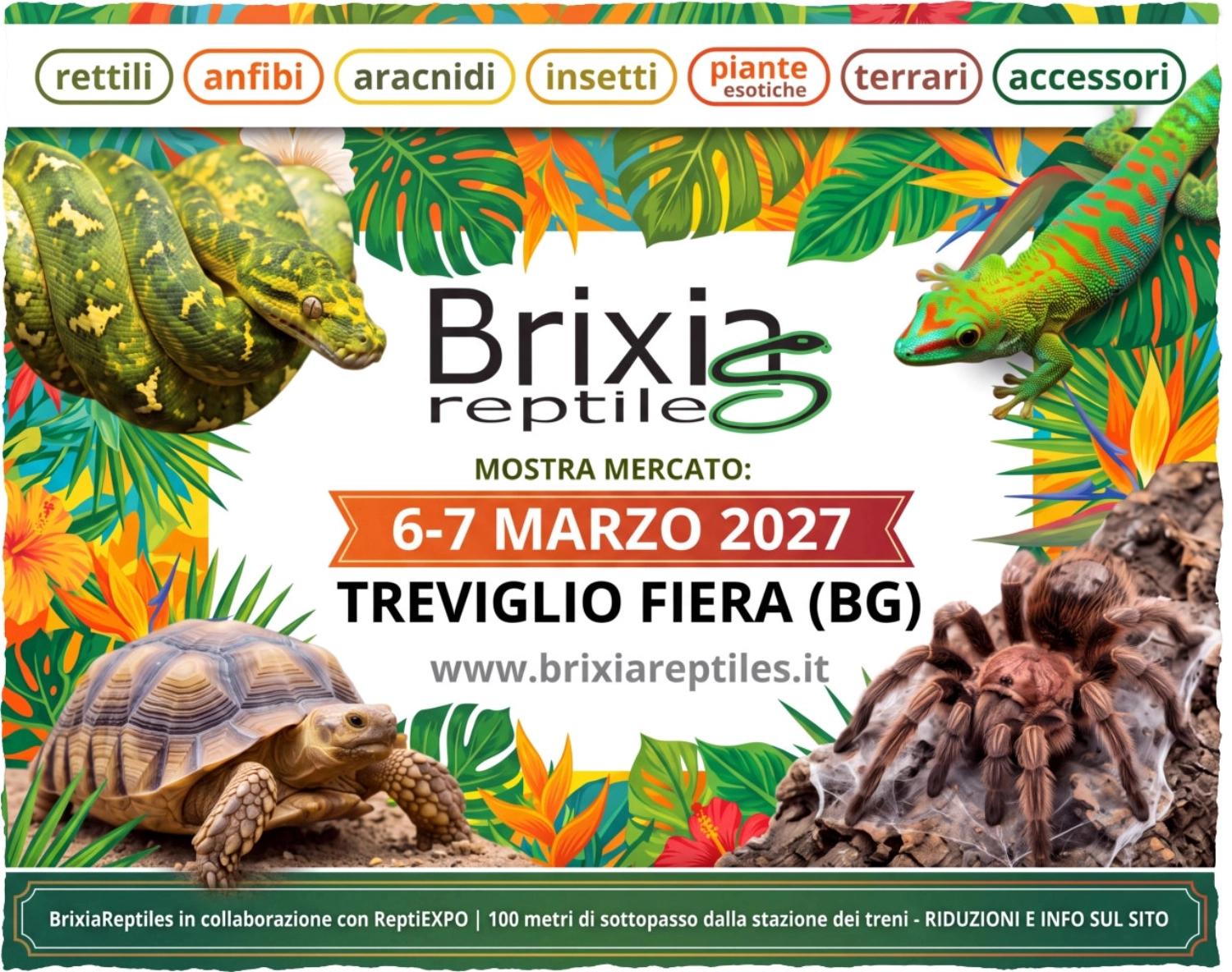 Locandina Brixia Reptiles - Treviglio Fiera BG, 6-7 marzo 2027
